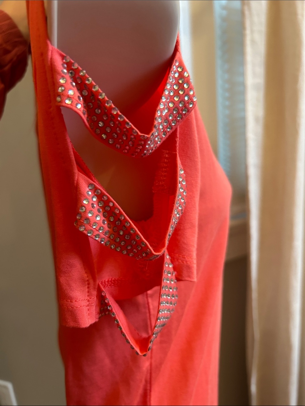 bebe Coral Ruffle Cold-Shoulder Logo Tee - Picture 4 of 4